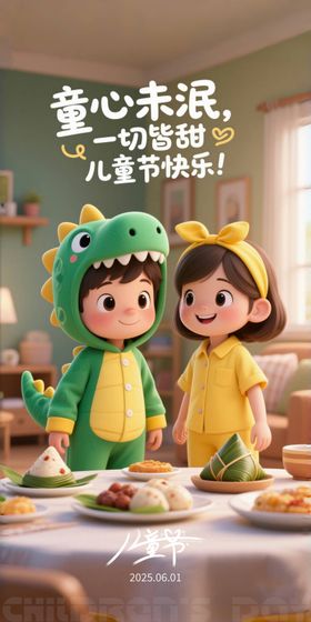 端午节六一儿童节梦幻主背景海报