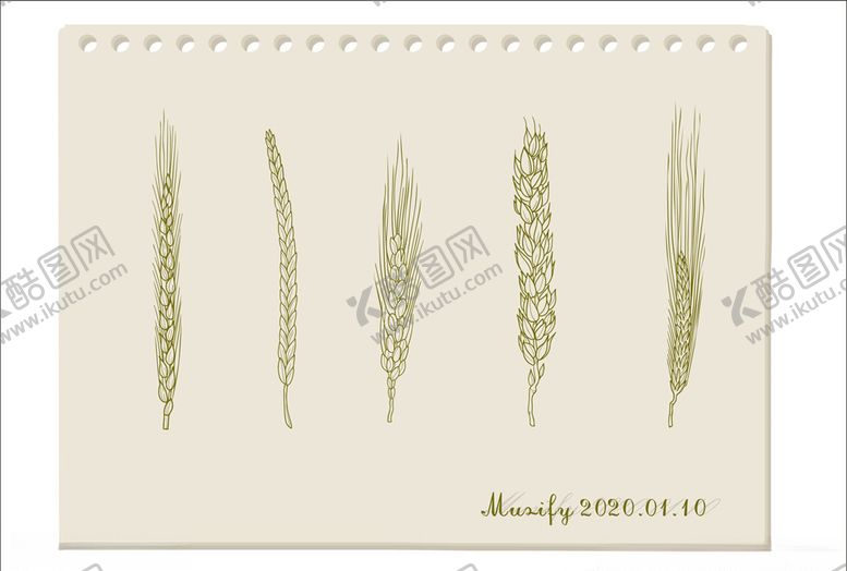 编号：23436210132012437533【酷图网】源文件下载-5款入小麦素描