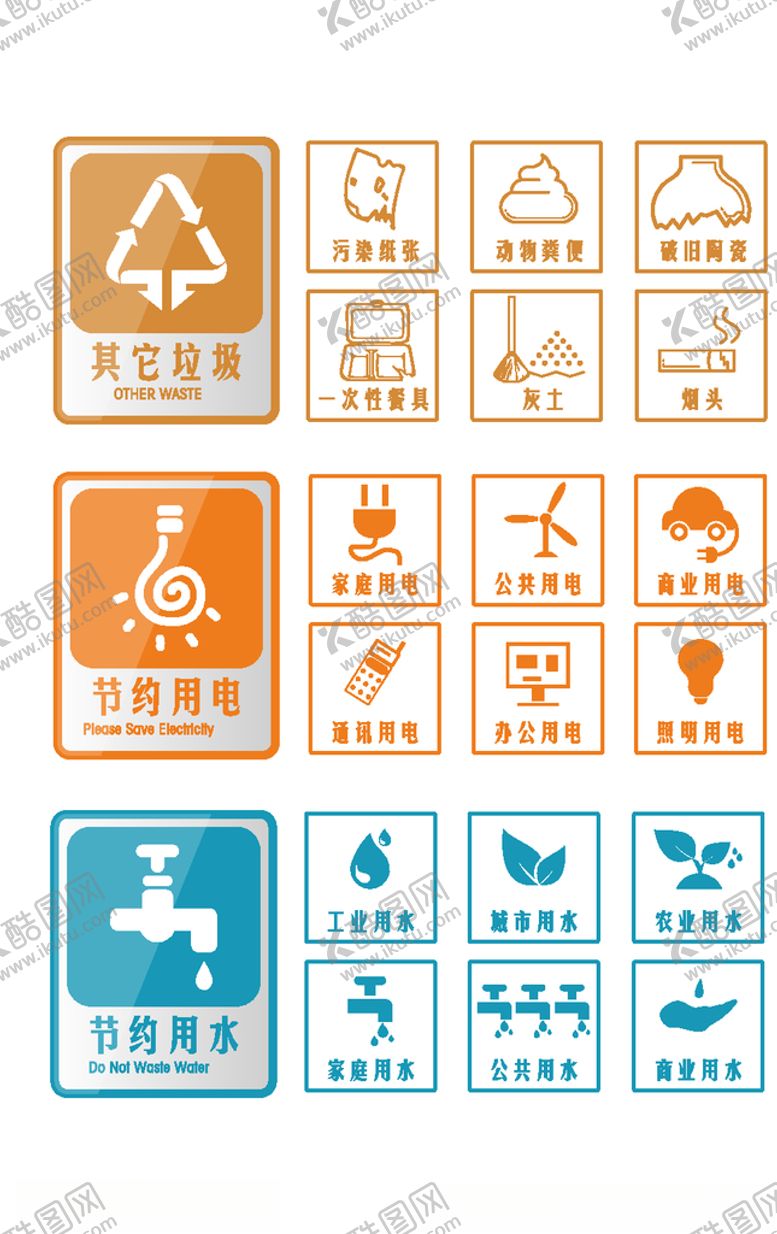 编号：75213305152348098694【酷图网】源文件下载-垃圾分类标识