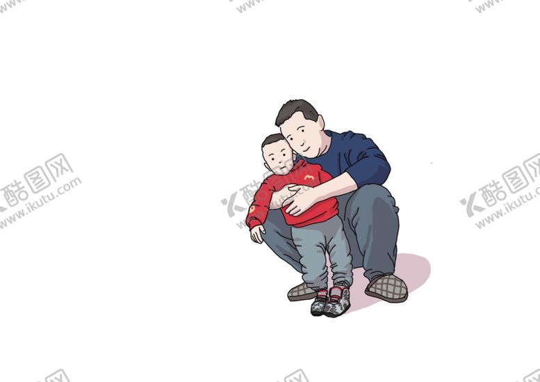 编号：99632710232244134962【酷图网】源文件下载-手绘人物父子