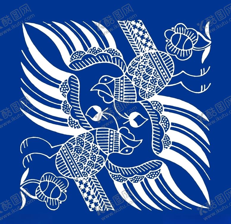 编号：80470609180428127271【酷图网】源文件下载-中国传统方形双凤纹饰