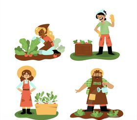 4款创意耕作人物