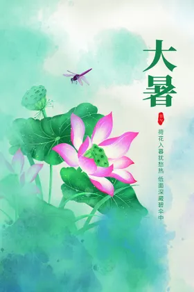 大暑海报宣传画面意境飞机稿微信贴片