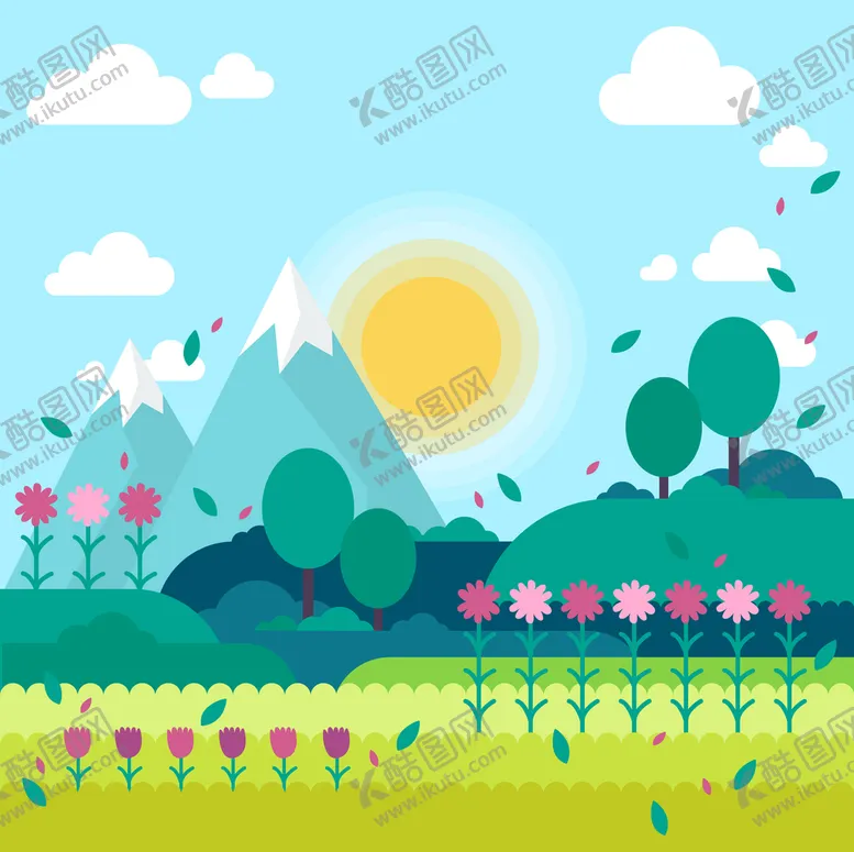 编号：68399110161256078561【酷图网】源文件下载-矢量春天背景 