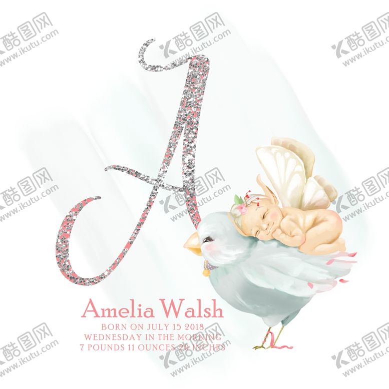 编号：88761610211127494208【酷图网】源文件下载-唯美婴儿天使插画