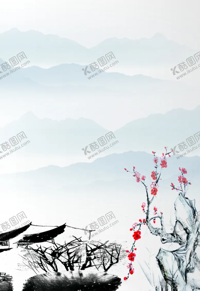 编号：95995809211501345692【酷图网】源文件下载-中国风水墨画海报背景展板