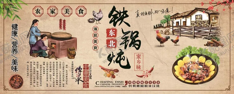 编号：80967309211455155618【酷图网】源文件下载-东北铁锅炖