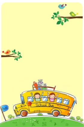 幼儿园海报卡通小汽车卡通背景卡通校车展板