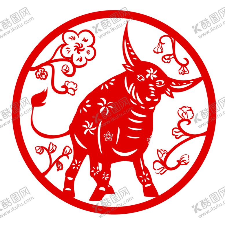 编号：26395301270407179636【酷图网】源文件下载-牛剪纸