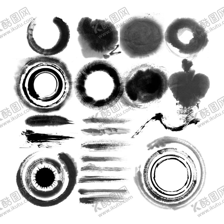 编号：15996909280210025302【酷图网】源文件下载-水墨笔触笔刷素材
