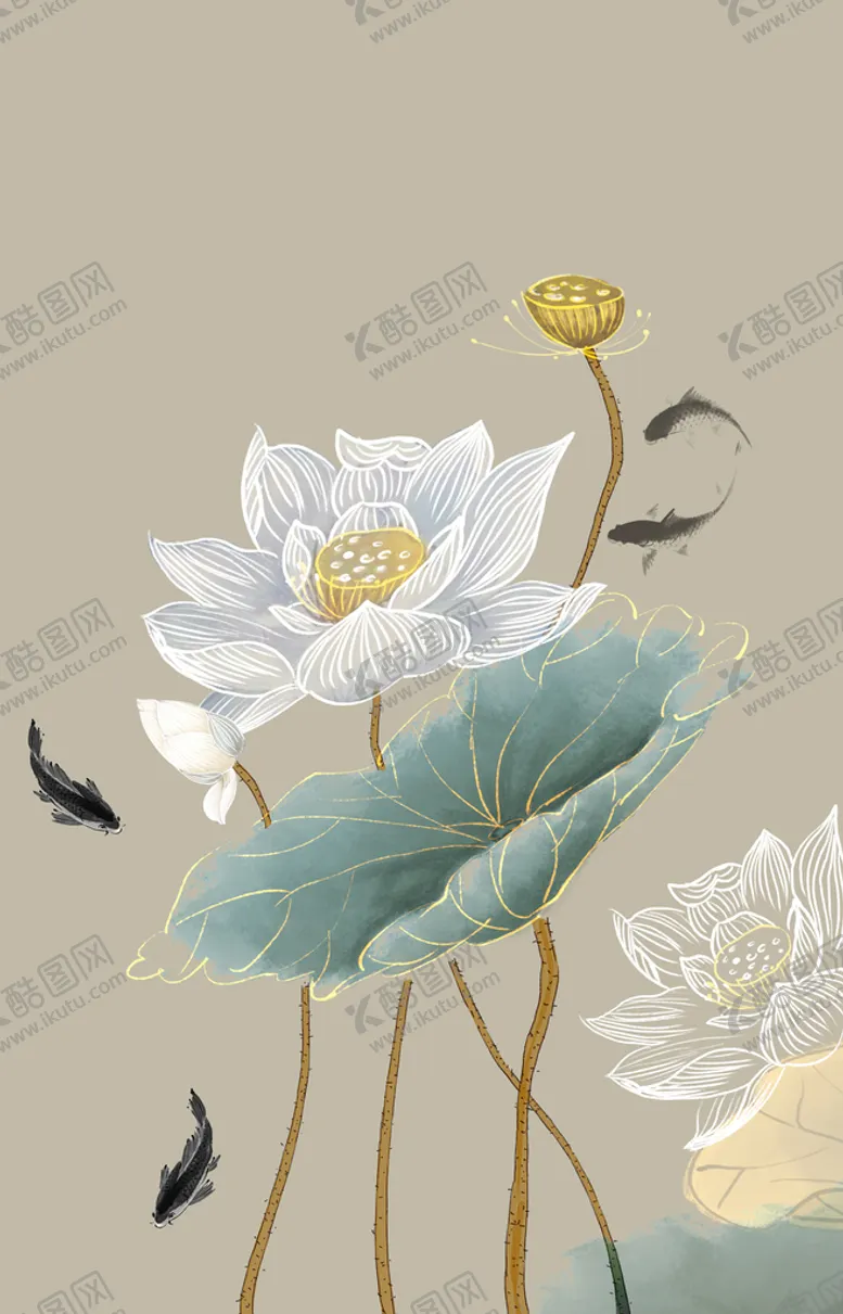 编号：40753109160720111957【酷图网】源文件下载-水墨荷花
