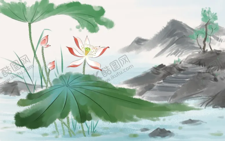 编号：12070707011422356295【酷图网】源文件下载-荷花插画