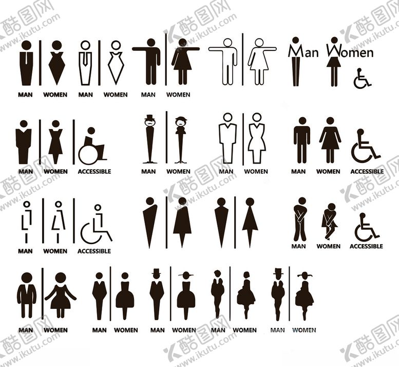 编号：83338104040357225008【酷图网】源文件下载-卫生间标识