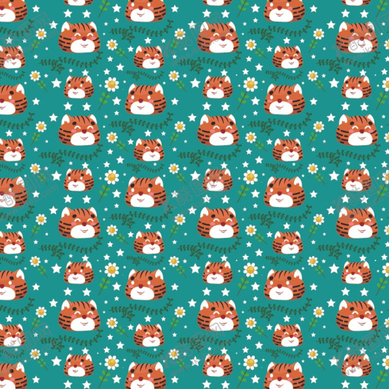 编号：93287409291543097876【酷图网】源文件下载-卡通老虎花纹