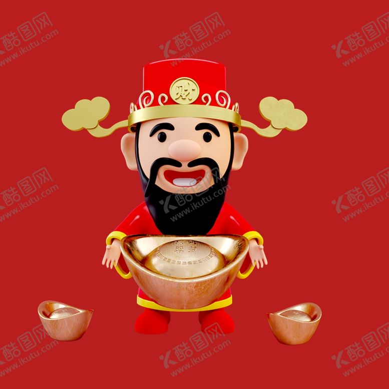 编号：76829901141105362843【酷图网】源文件下载-手绘财神爷