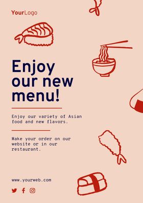美食海报寿司店广告料理西餐