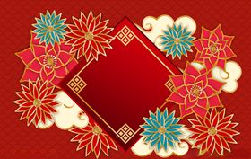 蓝色鼠年春节背景图