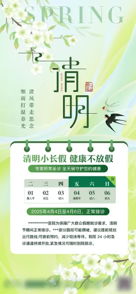 清明节医疗海报
