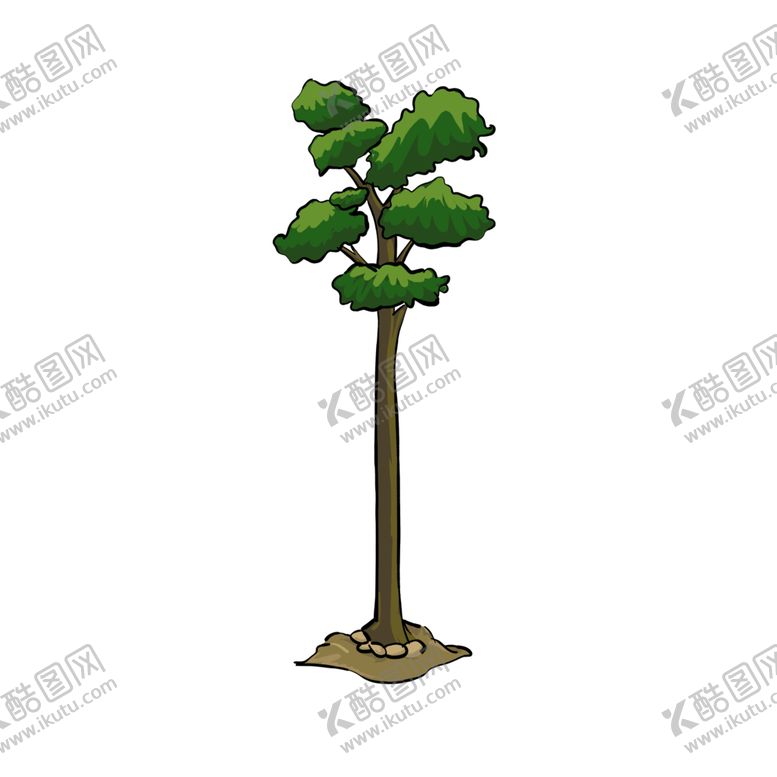 编号：36704002071346519720【酷图网】源文件下载-绿色的树木植物插画