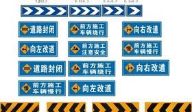 2023版蓝圆底道路指向标志牌