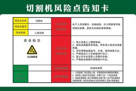 激光切割机安全告知卡