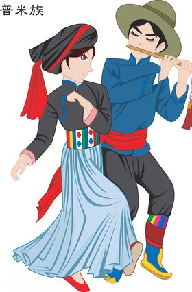 56个少数民族人物插画