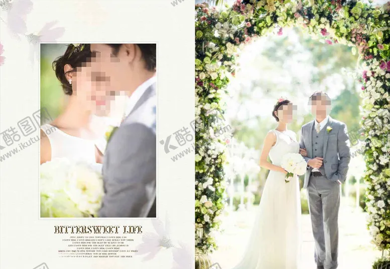编号：39151804212107112468【酷图网】源文件下载-韩国风影楼婚相册模板之花期不改