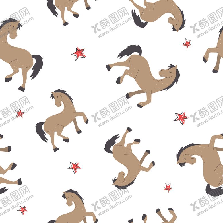 编号：97358509171005245191【酷图网】源文件下载-无缝花纹马