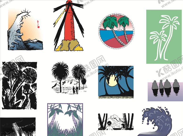 编号：62632609300534582262【酷图网】源文件下载-矢量海边素材