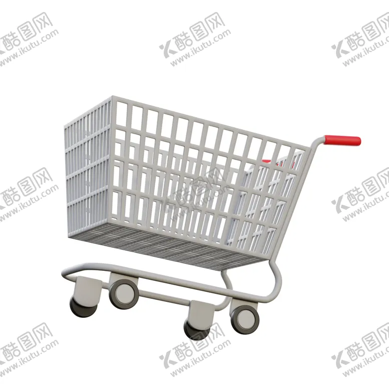 c4d卡通3d购物车逛街