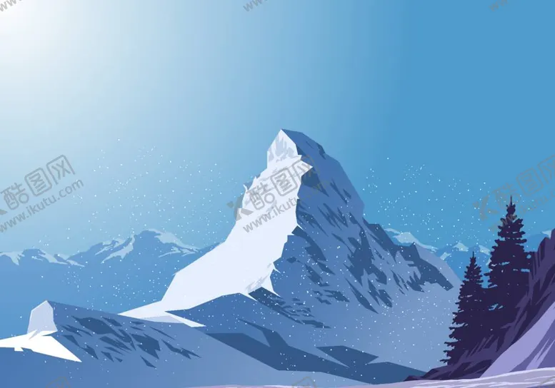 编号：90382109252249460294【酷图网】源文件下载-卡通雪山插画