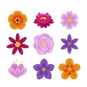 各种花朵手绘美丽插画水彩鲜