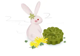 中秋插画可爱卡通兔子免扣海报图案png