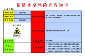 编号：39082610012057152593【酷图网】源文件下载-消防水泵风险告知牌