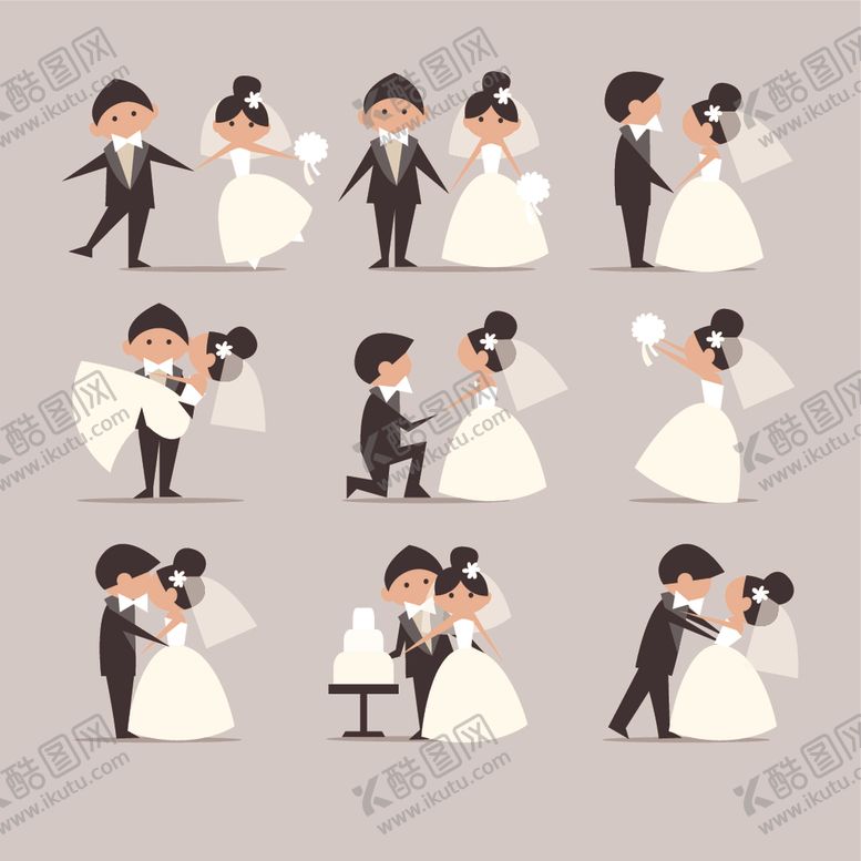 编号：53640211020600424273【酷图网】源文件下载-婚礼情侣插画