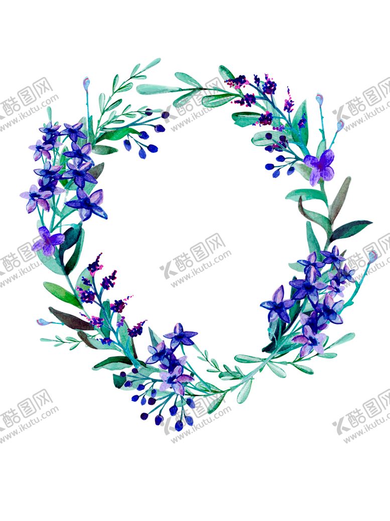 编号：88945806231609356168【酷图网】源文件下载-小清新水彩花圈绘画