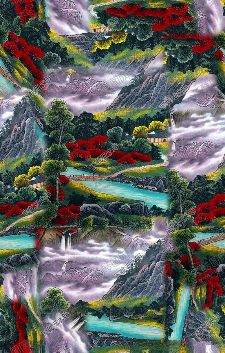 编号：88084009200700383599【酷图网】源文件下载-水墨画印花