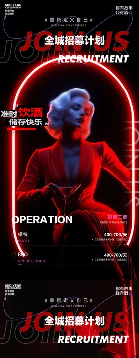 酒吧招聘海报