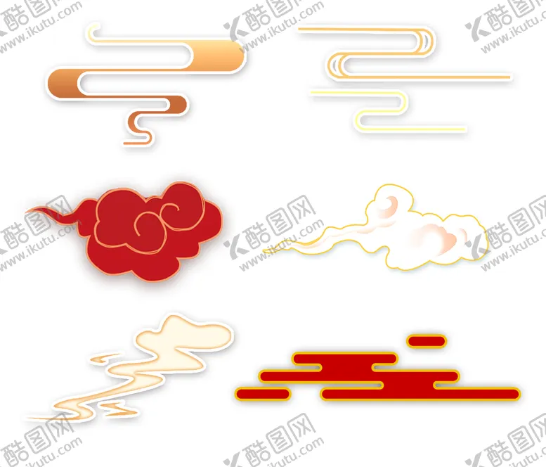 编号：28493009130050348324【酷图网】源文件下载-国风素材祥云云彩云朵中国风元素古典纹饰复古