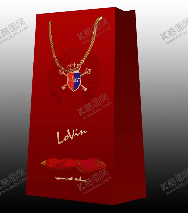 编号：17554204240610336030【酷图网】源文件下载-惠华红酒红色手提袋效果图
