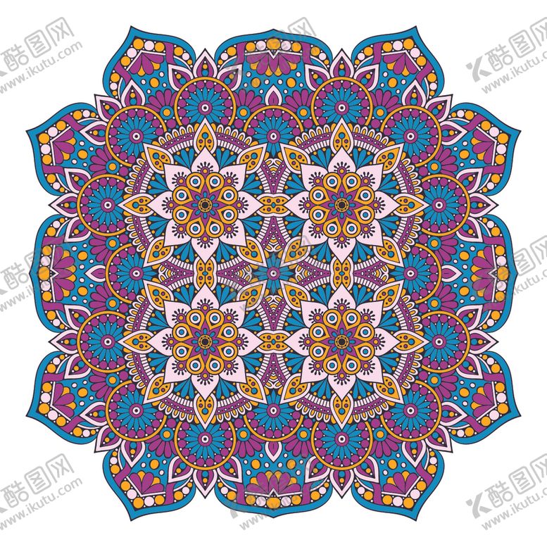 编号：37276110112008426797【酷图网】源文件下载-曼陀罗花纹