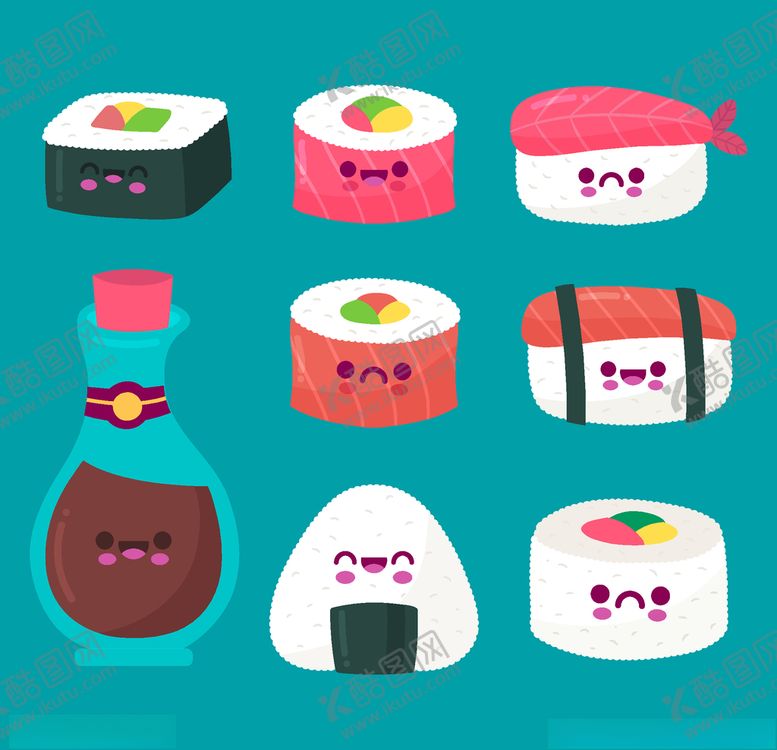 编号：40781409111349583934【酷图网】源文件下载-可爱寿司