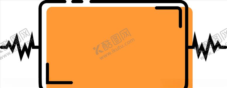 编号：91998807061932214780【酷图网】源文件下载-橙色心电图长方形边框