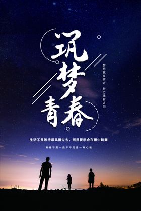 励志海报筑梦青春文化海报