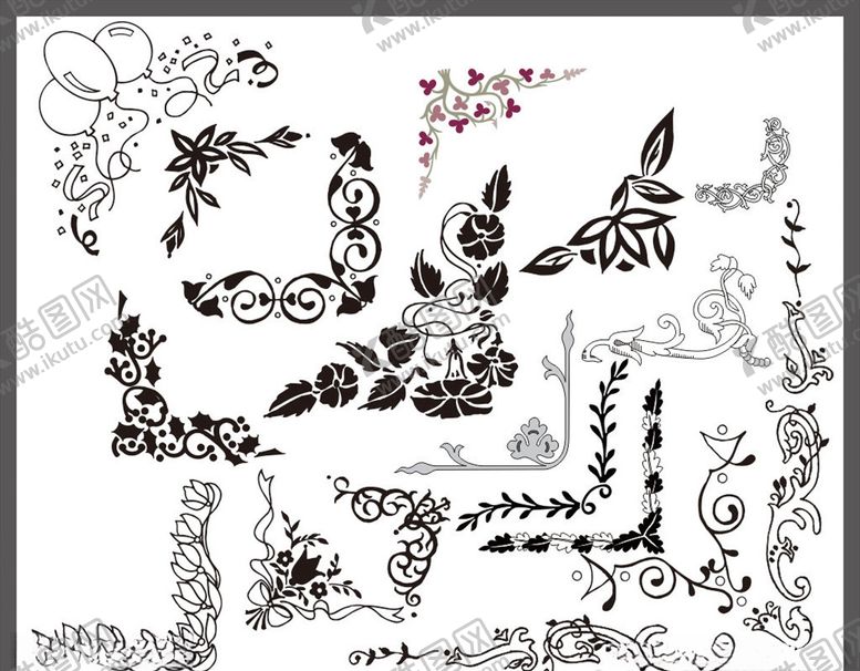 编号：56718809101552297311【酷图网】源文件下载-精美花纹花边边框角花