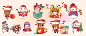 圣诞卡通元素集合