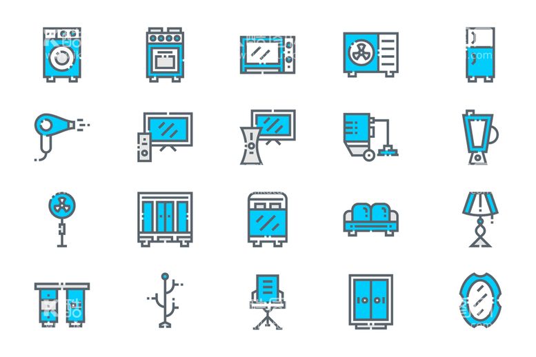 编号：30091311111303345201【酷图网】源文件下载-家用电器图标