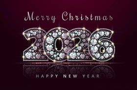 2026圣诞新年璀璨数字装饰