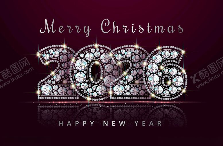 编号：77884104010349009694【酷图网】源文件下载-2026圣诞新年璀璨数字装饰