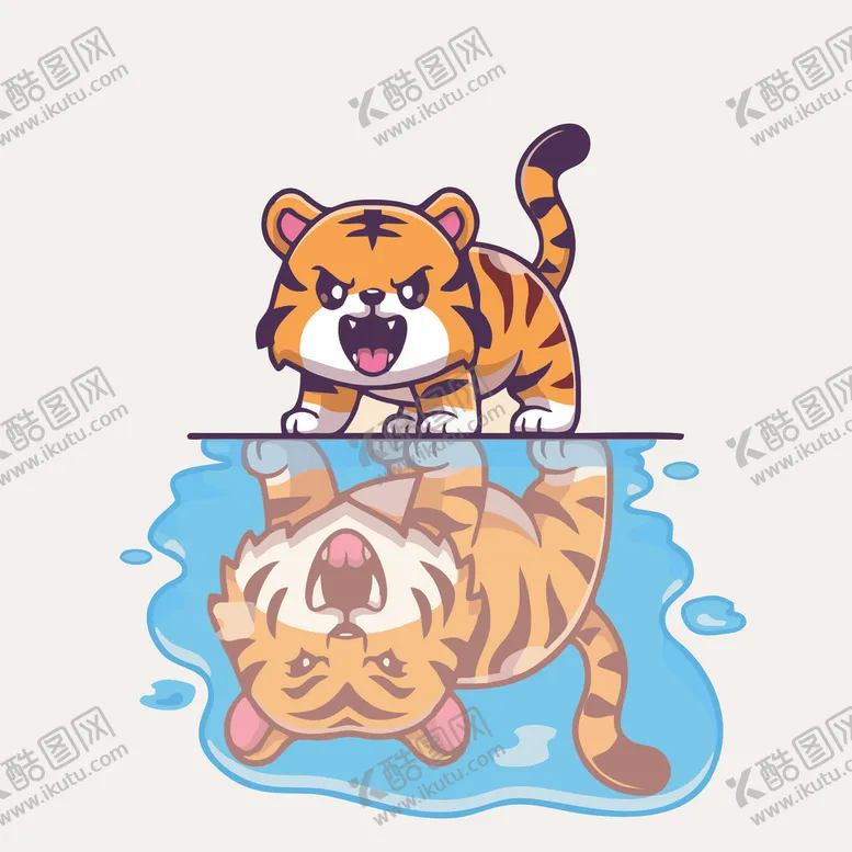 编号：77272502050039007110【酷图网】源文件下载-有趣老虎卡通绘画儿童插画